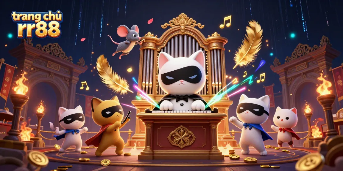 Win big on trang chủ rr88 with captivating casino-themed 3D illustration of a mystical cat.