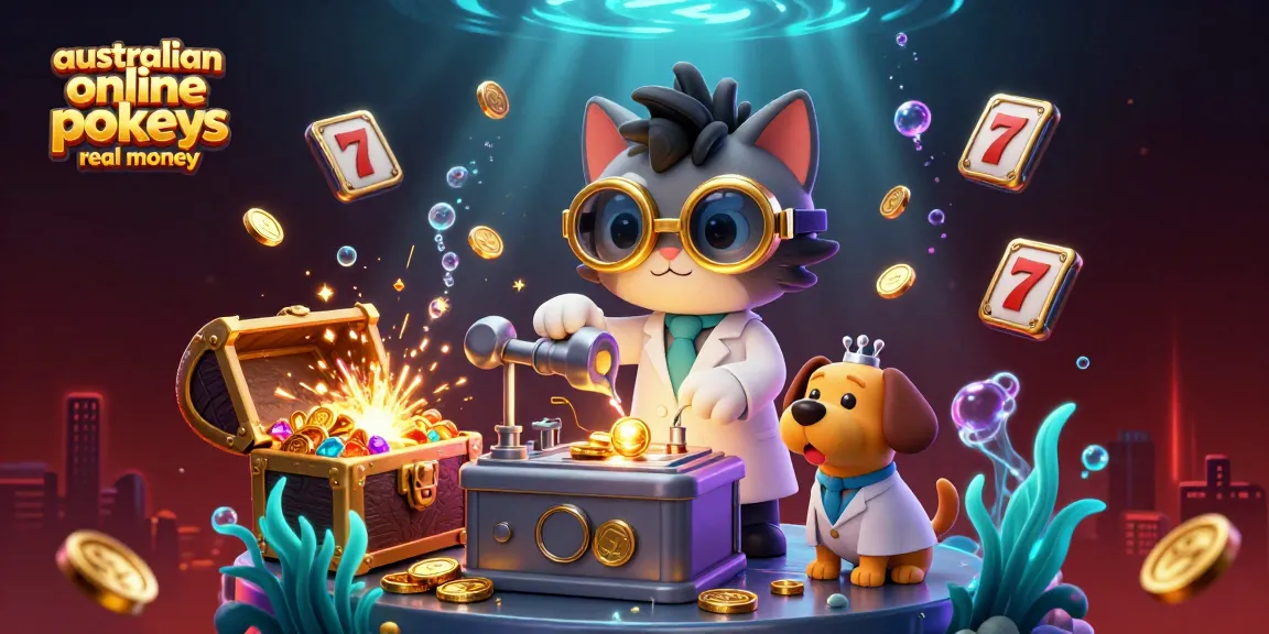 Spin and win with the best australian online pokies real money at vibrant slots in a 3D illustration.