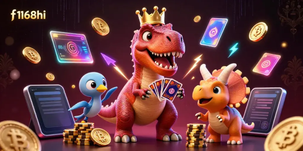 Experience thrilling gameplay with f168hi's interactive casino elements in a vibrant scene.