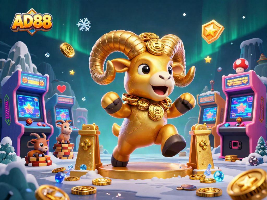 Engage in thrilling gameplay with AD88's vibrant 3D casino scene bursting with action and excitement.