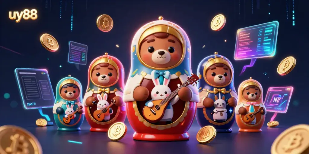 Play with uy88 in an engaging casino scene featuring animated characters and lively gaming elements.