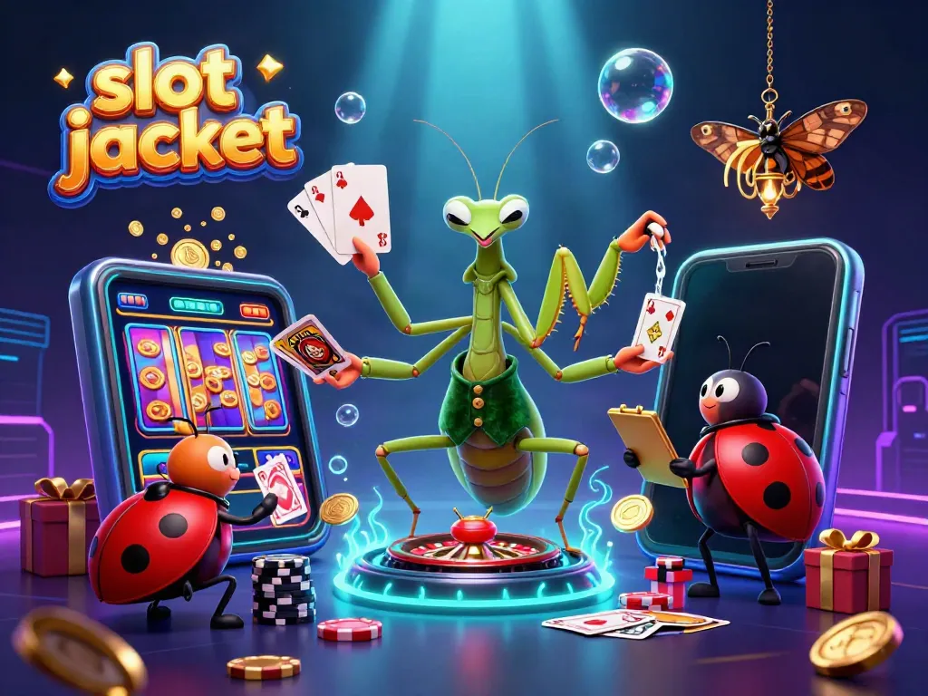 Experience thrilling slot jackpot action with a mantis card sharp and ladybug pit boss.