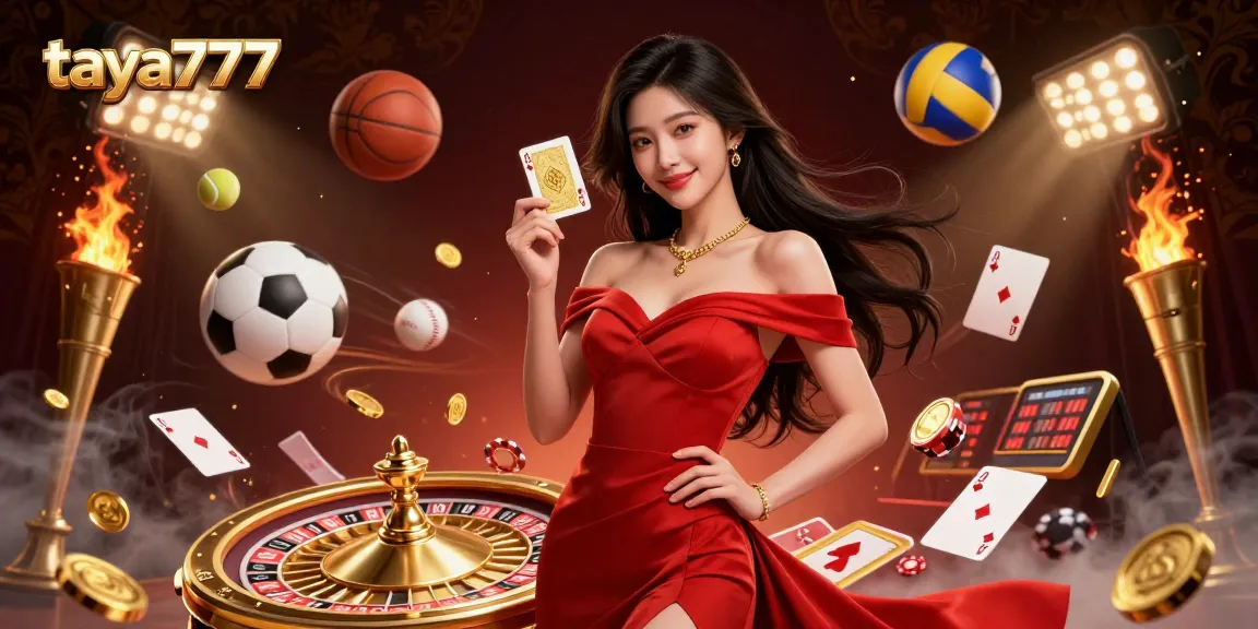 Taya777 invites players to a thrilling gaming experience with a stunning promo image of vibrant casino elements.