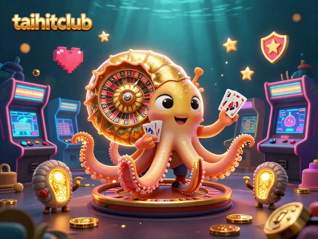 Experience the exciting world of taihitclub's gaming, featuring a vibrant scene of characters and dynamic casino elements.