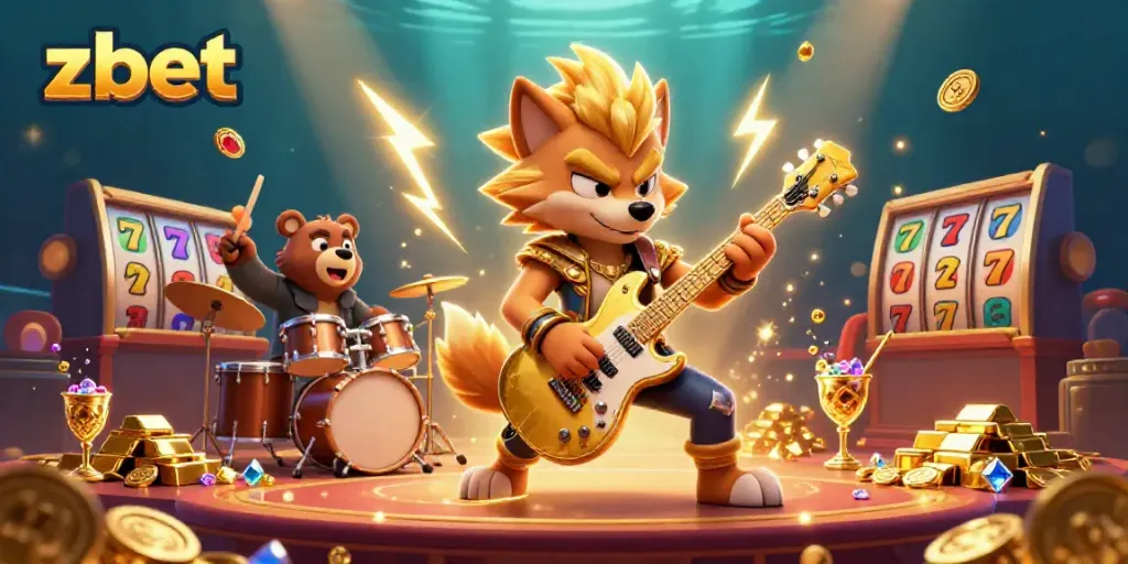 Experience thrilling gameplay at zbet with vibrant slot reels and roaring excitement.