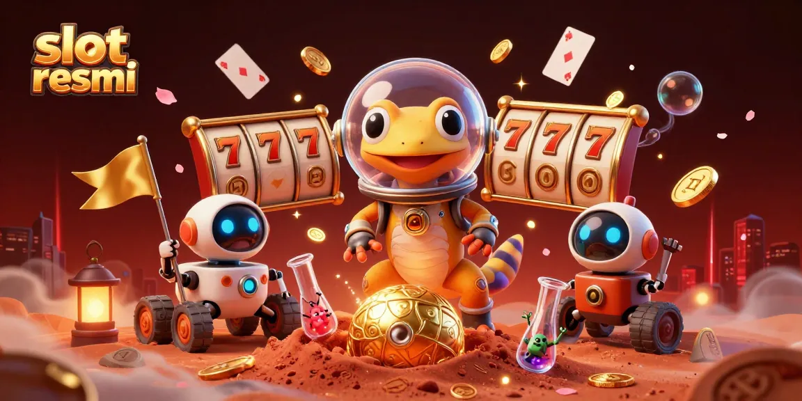 Unveil slot resmi treasures with vibrant gaming action in an extraterrestrial 3D casino scene.