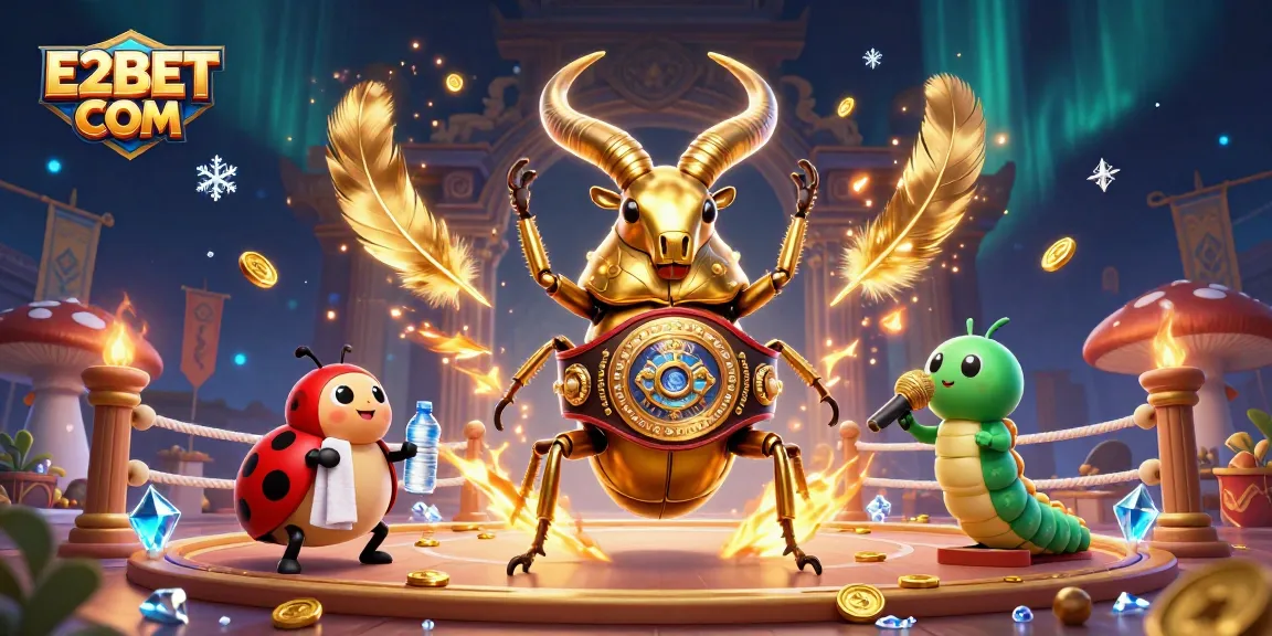 E2BET COM features an engaging casino illustration showcasing action-packed gaming elements.