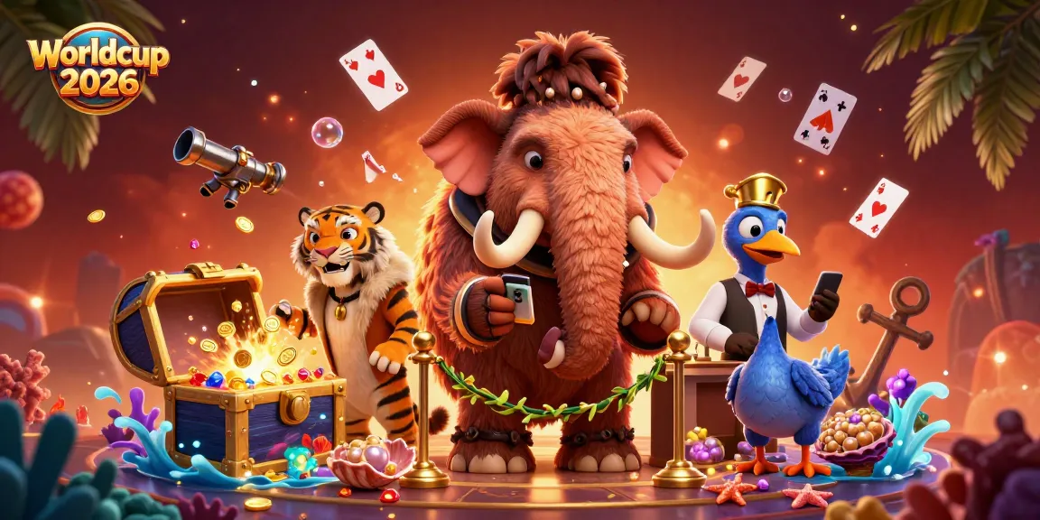 Engage with Worldcup 2026 visuals showcasing a vibrant gambling scene with unique characters.
