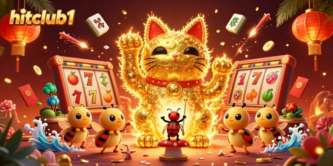 Engage with hitclub1's thrilling games and unique experiences in a vibrant illustration.